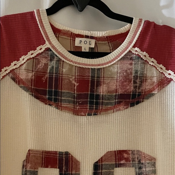 POL Red and Cream Long Sleeve Tee - Picture 6 of 10